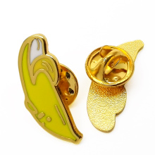 Pin de solapa de esmalte duro de plátano de fruta de metal personalizado de alta calidad
